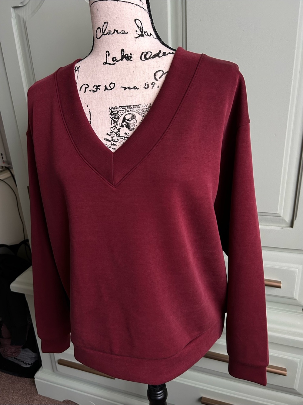 a new day Burgundy V-Neck Sweater